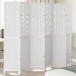 Maisonchic - paravent, cloison de séparation 6 panneaux blanc bois de paulownia massif fr746025 design ... Maisonchic - paravent, cloison de séparation 6 panneaux blanc bois de paulownia massif fr746025 design ...