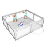 Maisonchic - parc de jeu pour b�b� g�ant avec 50 x balles porte � zip pieds avec ventouses 206 x 185, ...