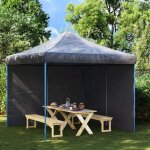 Paroi de tente de rception, tonnelle et pergola de jardin, barnum 2pcs fermeture clair pe anthracite ...