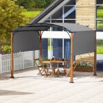 Pergola rétractable 300x360 cm pergola métallique à arcs pour patio avec auvent rétractable poteaux aspect ... Pergola rétractable 300x360 cm pergola métallique à arcs pour patio avec auvent rétractable poteaux aspect ...