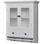 Placard mural de cuisine avec porte, meuble haut cuisine, armoire de rangement en verre bois blanc pewv47539 ...