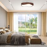Plafonnier led luminaire moderne 24 w avec motif en bois cadre en métal lustre à Éclairage led 3000 k ... Plafonnier led luminaire moderne 24 w avec motif en bois cadre en métal lustre à Éclairage led 3000 k ...