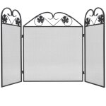 Maisonchic - poêle de jardin, brasero, Écran de cheminée 3 panneaux fer noir owr8105 design in Maisonchic - poêle de jardin, brasero, Écran de cheminée 3 panneaux fer noir owr8105 design in