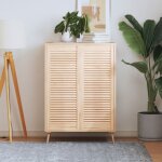 Portes d'armoire  persiennes, porte de placard 2 pcs 99, 3x39, 4 cm pin massif asaf45286 design in