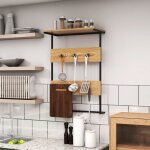 Maisonchic - porte - manteau mural 6 crochets et etag�re de pr�sentation portant � v�tements cadre en ...