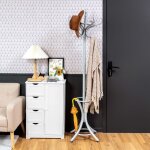 Maisonchic - porte manteau sur pieds avec 12 crochets en bois massif pour manteaux chapeaux parapluie ...