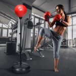Maisonchic - sac de boxe punching ball sur pied hauteur rglable 120 - 154cm avec gant pompe  main gonflable ...