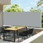 Maisonchic - store banne, auvent lat�ral r�tractable de patio, paravent ext�rieur 600x160 cm gris owv15921 ...