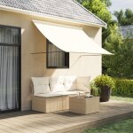 Maisonchic - store banne, auvent rtractable, marquise auvent de porte crme 250x150 m tissu et acier ...