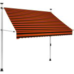 Maison chic - store banne manuel, auvent rtractable, marquise auvent de porte 200 cm orange et marron ...