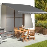 Store banne, tissu de remplacement pour auvent anthracite 4, 5x3, 5 m con4185 design in