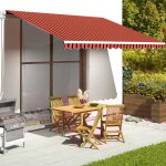 Maisonchic - store banne, tissu de remplacement pour auvent orange et marron 4, 5x3, 5 m con1313 design ...