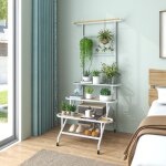 Maisonchic - support �tag�re pour plantes sur roulettes en m�tal treillis barre de suspension �tag�res ...