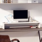 Maisonchic - support de moniteur, rhausseur d'cran, rangement de bureau blanc 100x27x15 cm bois de ...