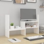 Maisonchic - support pour moniteur, r�hausseur d'�cran, rangement de bureau blanc (39 - 72)x17x43 cm ...