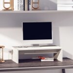 Maisonchic - support de moniteur, rhausseur d'cran, rangement de bureau blanc 50x27x15 cm bois de pin ...