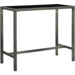 Maisonchic - table bar de jardin, table haut, table  dner, bar de jardin gris 130x60x110 cm rsine ...