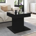 Maisonchic - table basse avec led, table de salon, bout de canap� noir 50x50x45 cm bois d'ing�nierie ...