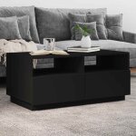 Maisonchic - table basse avec lumi�res led, table de salon, bout de canap� noir 90x49x40 cm wfe231450 ...