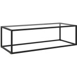 Maisonchic - table basse, table de salon, bout de canap� noir avec verre tremp� 120x50x35 cm wfe910130 ...