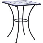Maisonchic - table de bistro, table de jardin, table de bar mosaïque bleu et blanc 60 cm céramique togp28411 ... Maisonchic - table de bistro, table de jardin, table de bar mosaïque bleu et blanc 60 cm céramique togp28411 ...