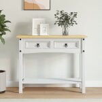 Maisonchic - table console, table d'entr�e, bout de canap� gamme corona pin mexicain blanc 90x34, 5x73 ...