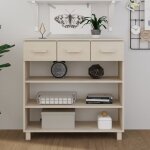 Maisonchic - table console, table d'entre, bout de canap hamar marron miel 90x35x90 cm bois massif ...