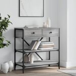 Maisonchic - table console, table d'entr�e, bout de canap� sonoma gris 75x34, 5x75 cm bois d'ing�nierie ...