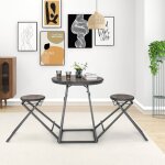 Table haute cuisine avec tabouret table bar industrielle pliable mange debout 2 personnes compact pour ...