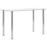 Maisonchic - table de salle � manger, table � d�ner, table pour cuisine transparent 120x60x75 cm verre ...
