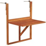 Maisonchic - table suspendue de balcon, table d'appoint 64, 5x44x80 cm bois d'acacia massif togp25870 ...