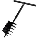 Maisonchic - tarire de sol avec mche de tarire 200 mm acier noir qoi75709 design in