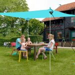 Tente de plage portable 2x2m anti uv upf50 + abris solaire avec 4 sacs pour sable piquets de sol 2 poteaux ...