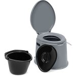 Maisonchic - toilette portable pour camping ext�rieure avec seau int�rieur 5l en pp charge 200kg et porte ...