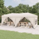 Maison chic - tonnelle de jardin, pavillon de jardin, tente de réception pliable avec parois crème 3x6 ... Maison chic - tonnelle de jardin, pavillon de jardin, tente de réception pliable avec parois crème 3x6 ...