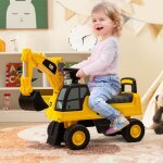 Maisonchic - tracteur pour enfant jouet pelle avec seau rotatif roues anti - drapantes bouton klaxon ...