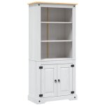 Maisonchic - vitrine, bibliothèque, armoire de rangement placard gamme corona pin mexicain blanc 80x40x170 ... Maisonchic - vitrine, bibliothèque, armoire de rangement placard gamme corona pin mexicain blanc 80x40x170 ...