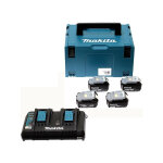 Makita pack 4 batteries 18v 6ah + chargeur dc18rd + makpac - 1980914