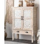 Uniqka - mala - buffet haut 2 portes en bois de manguier massif sculpté 85 cm Uniqka - mala - buffet haut 2 portes en bois de manguier massif sculpté 85 cm