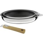 Malice - srie de 2 poles 20 / 24 cm avec revtement cramique et poigne bois clair