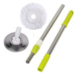 Manche de rechange pour balai � franges rotatif, manche t�lescopique rotatif � 360� de 124 cm (49 pouces) ...