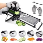 Mandoline cuisine, coupe r�glable en acier inoxydable, coupe l�gumes multifonctionnelle avec lame tranchante, ...