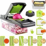 Mandoline cuisine hachoir coupe - lgumes de cuisine multifonction 12 en 1, 7 hachoirs remplaables en ...