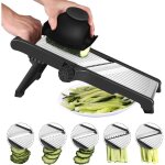 Mandoline cuisine multifonctions inox , rglable 1 - 9mm , coupe lgumes professionnelle manuelle