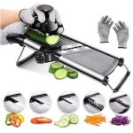 Mandoline de cuisine professionnelle en acier inoxydable, mandoline multifonctionnelle r�glable avec ...