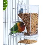 Mangeoire automatique pour cage � oiseaux, mangeoires pour perruches avec perchoir, sans d�sordre, r�cipient ...