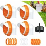 Mangeoire automatique pour poules  6 ports - kit de mangeoire  gravit diy pour seaux, tonneaux, bacs ...