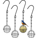 Mangeoires oiseaux, 4pcs m�tal mangeoire oiseaux exterieur avec 4pcs crochets en forme de s, suspendue ...
