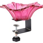 Mangeoire � oiseaux, conteneur pour balustrade de terrasse, rail en forme de fleur bain d'oiseaux, pour ...