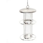 [jamais utilis] mangeoire pour oiseaux, hhg - 204, station d'alimentation, acier inoxydable, 27cm